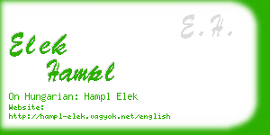 elek hampl business card